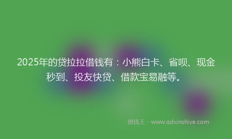 2025年的贷拉拉借钱有：小熊白卡、省呗、现金秒到、投友快贷、借款宝易融等。