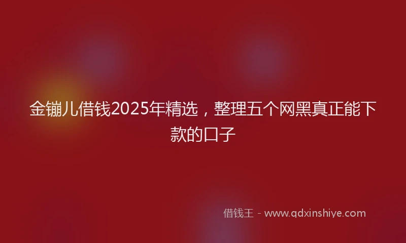 金镚儿借钱2025年精选，整理五个网黑真正能下款的口子