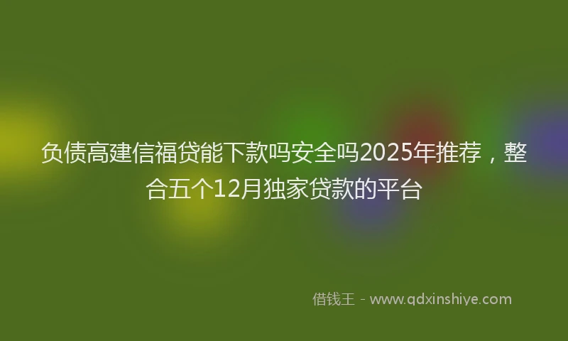 负债高建信福贷能下款吗安全吗2025年推荐，整合五个12月独家贷款的平台