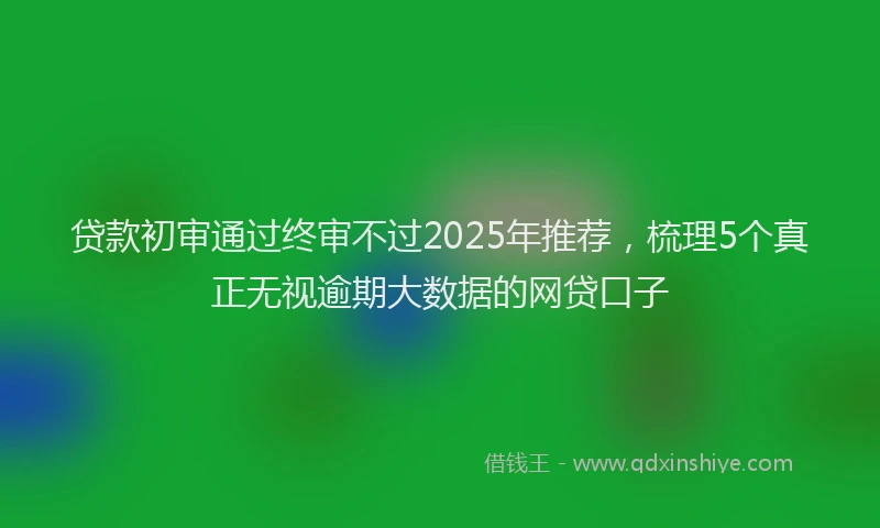 贷款初审通过终审不过2025年推荐，梳理5个真正无视逾期大数据的网贷口子