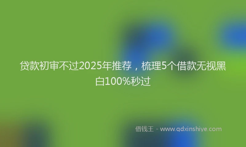 贷款初审不过2025年推荐，梳理5个借款无视黑白100%秒过