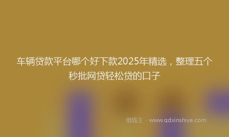 车辆贷款平台哪个好下款2025年精选，整理五个秒批网贷轻松贷的口子