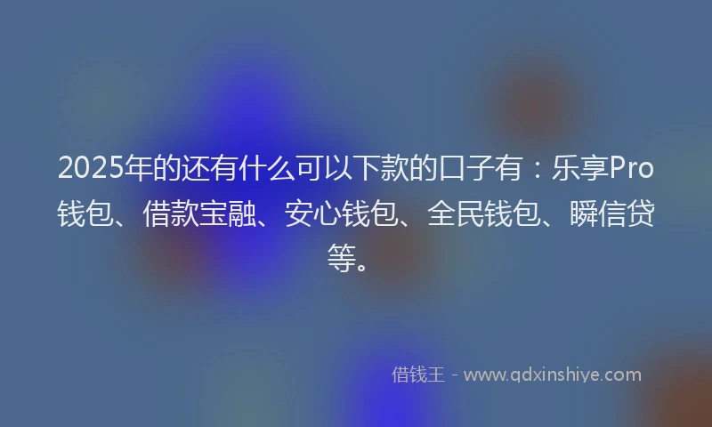 2025年的还有什么可以下款的口子有：乐享Pro钱包、借款宝融、安心钱包、全民钱包、瞬信贷等。