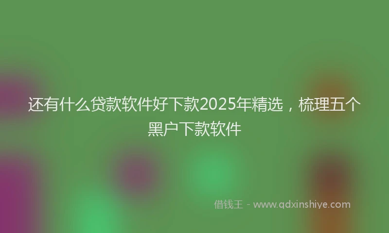 还有什么贷款软件好下款2025年精选，梳理五个黑户下款软件