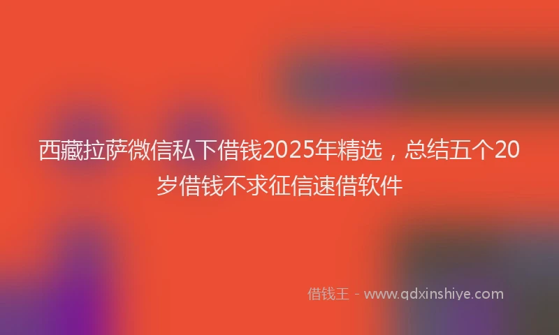 西藏拉萨微信私下借钱2025年精选，总结五个20岁借钱不求征信速借软件
