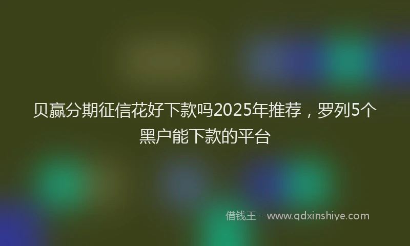 贝赢分期征信花好下款吗2025年推荐，罗列5个黑户能下款的平台