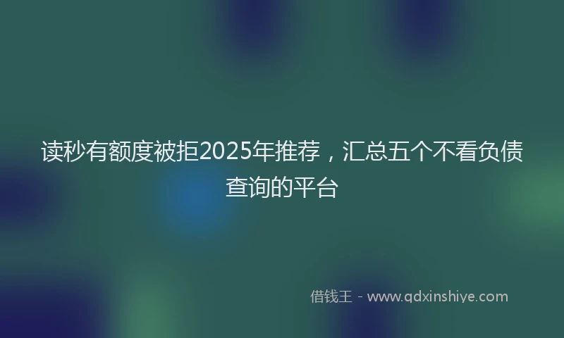 读秒有额度被拒2025年推荐，汇总五个不看负债查询的平台