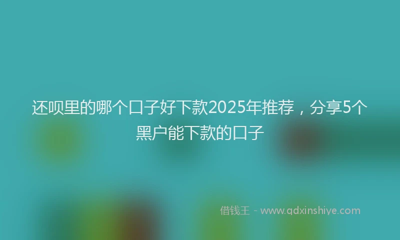 还呗里的哪个口子好下款2025年推荐，分享5个黑户能下款的口子