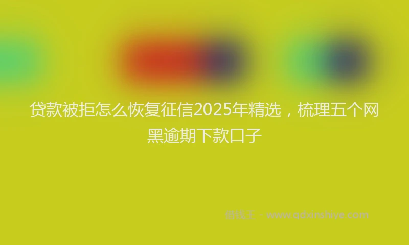 贷款被拒怎么恢复征信2025年精选，梳理五个网黑逾期下款口子