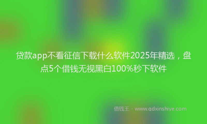 贷款app不看征信下载什么软件2025年精选，盘点5个借钱无视黑白100%秒下软件