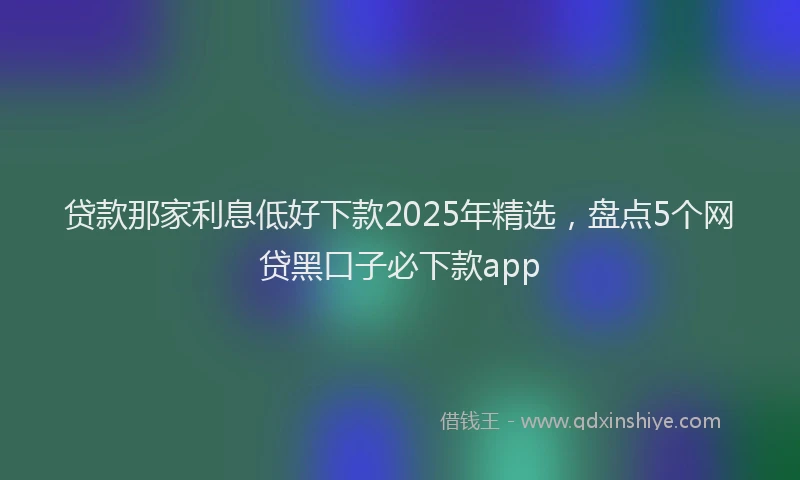 贷款那家利息低好下款2025年精选，盘点5个网贷黑口子必下款app