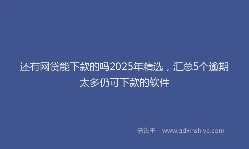 还有网贷能下款的吗2025年精选，汇总5个逾期太多仍可下款的软件