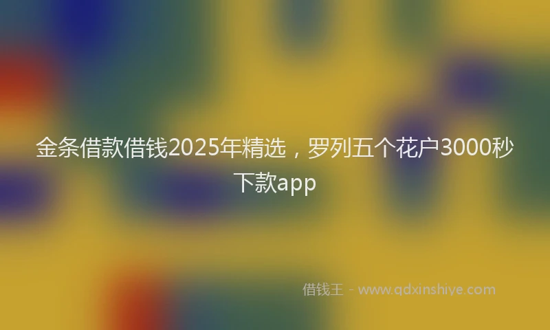 金条借款借钱2025年精选，罗列五个花户3000秒下款app