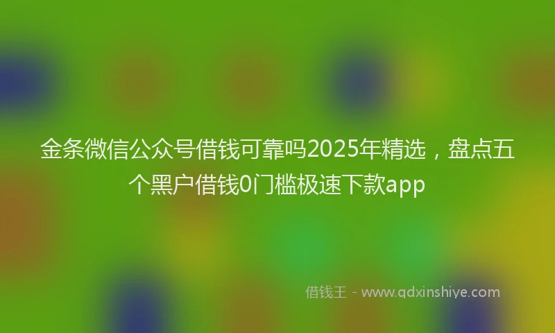 金条微信公众号借钱可靠吗2025年精选，盘点五个黑户借钱0门槛极速下款app