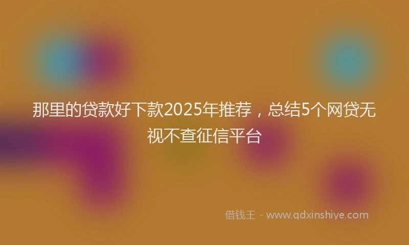 那里的贷款好下款2025年推荐，总结5个网贷无视不查征信平台