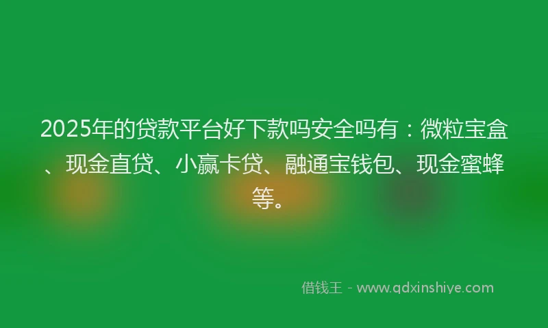 2025年的贷款平台好下款吗安全吗有：微粒宝盒、现金直贷、小赢卡贷、融通宝钱包、现金蜜蜂等。
