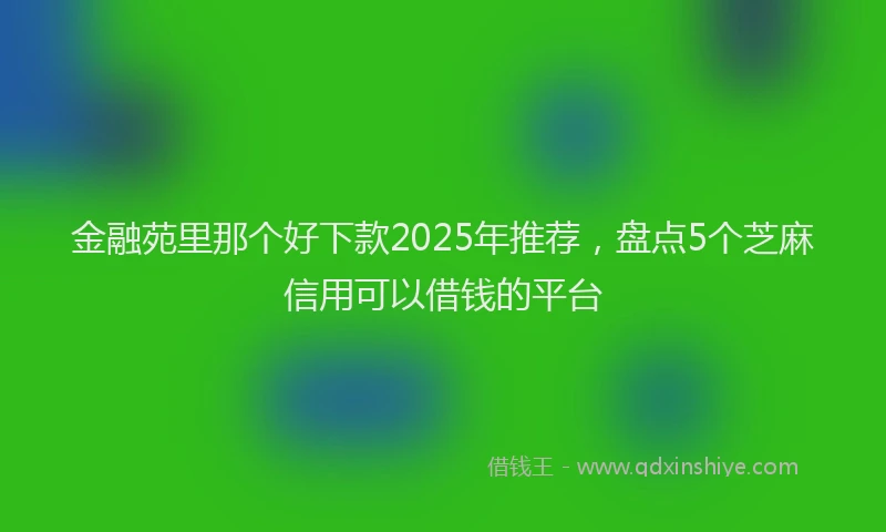 金融苑里那个好下款2025年推荐，盘点5个芝麻信用可以借钱的平台
