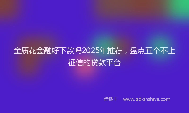 金质花金融好下款吗2025年推荐，盘点五个不上征信的贷款平台