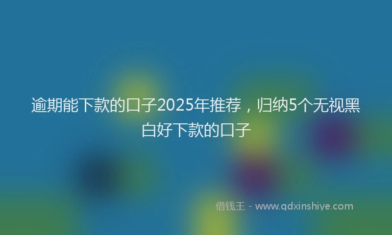 逾期能下款的口子2025年推荐，归纳5个无视黑白好下款的口子