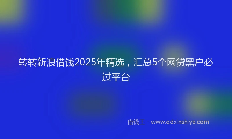 转转新浪借钱2025年精选，汇总5个网贷黑户必过平台