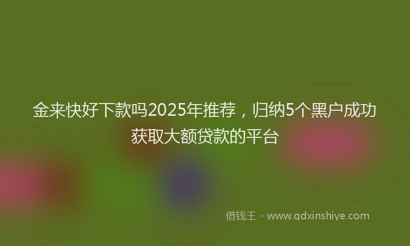 金来快好下款吗2025年推荐，归纳5个黑户成功获取大额贷款的平台