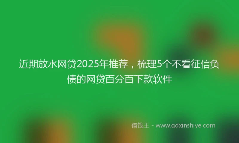 近期放水网贷2025年推荐，梳理5个不看征信负债的网贷百分百下款软件