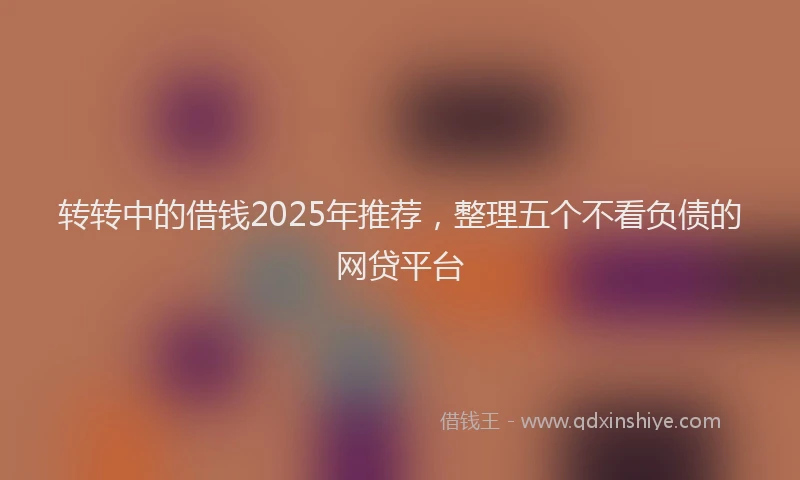 转转中的借钱2025年推荐，整理五个不看负债的网贷平台