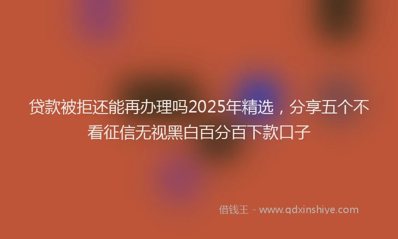 贷款被拒还能再办理吗2025年精选，分享五个不看征信无视黑白百分百下款口子