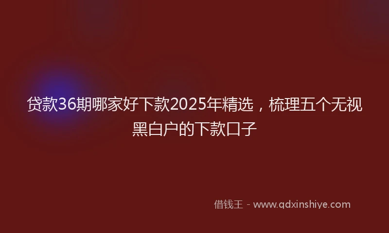 贷款36期哪家好下款2025年精选，梳理五个无视黑白户的下款口子