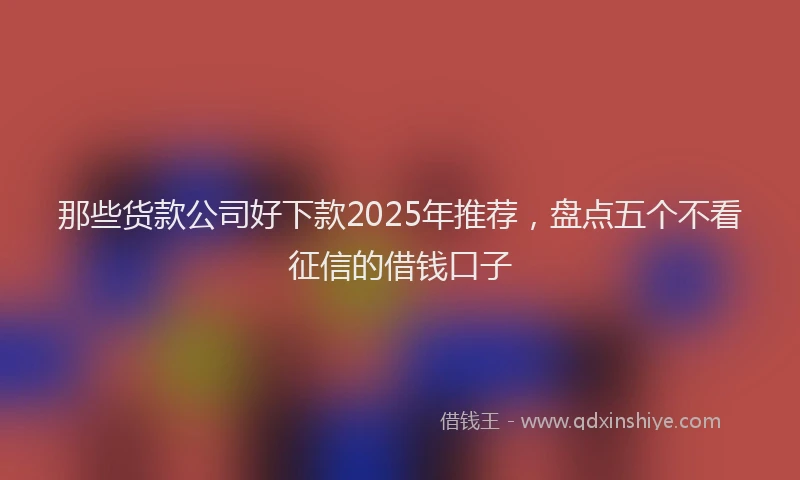 那些货款公司好下款2025年推荐，盘点五个不看征信的借钱口子