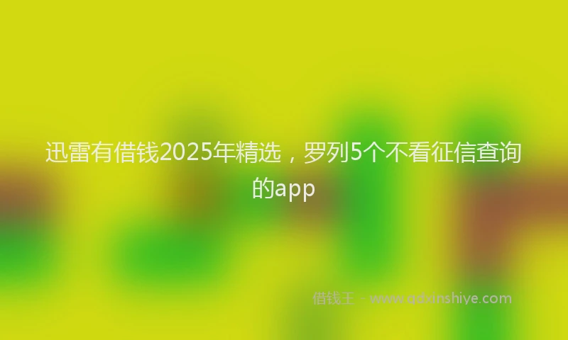 迅雷有借钱2025年精选，罗列5个不看征信查询的app