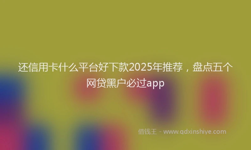 还信用卡什么平台好下款2025年推荐，盘点五个网贷黑户必过app
