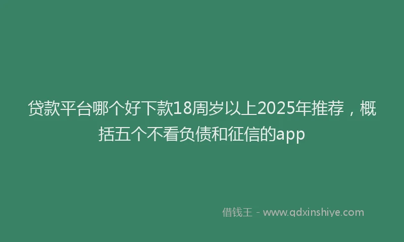 贷款平台哪个好下款18周岁以上2025年推荐，概括五个不看负债和征信的app