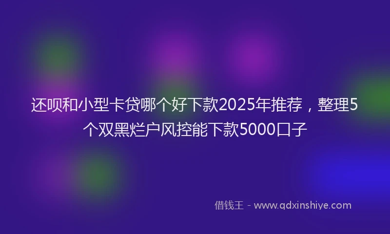 还呗和小型卡贷哪个好下款2025年推荐，整理5个双黑烂户风控能下款5000口子