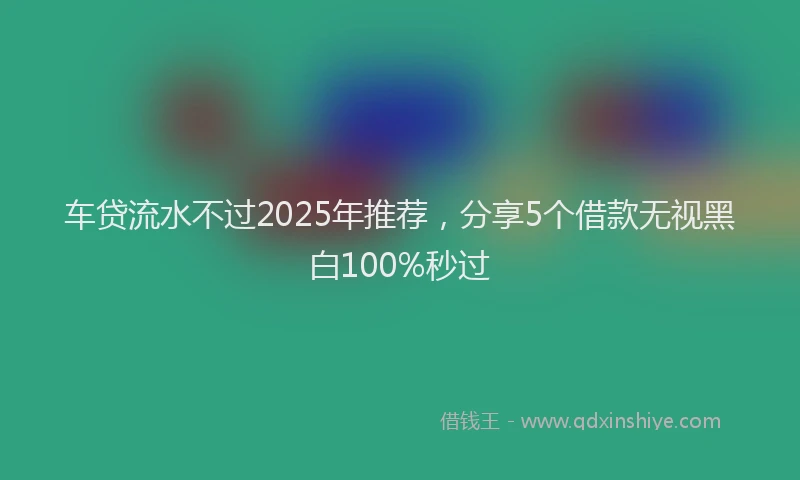 车贷流水不过2025年推荐，分享5个借款无视黑白100%秒过