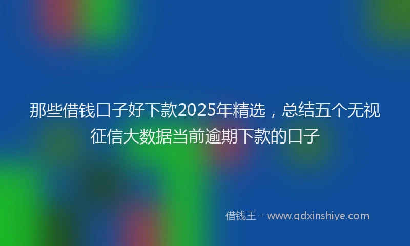 那些借钱口子好下款2025年精选，总结五个无视征信大数据当前逾期下款的口子