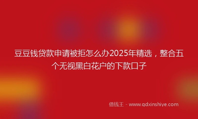 豆豆钱贷款申请被拒怎么办2025年精选，整合五个无视黑白花户的下款口子