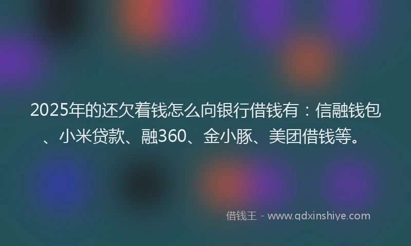 2025年的还欠着钱怎么向银行借钱有：信融钱包、小米贷款、融360、金小豚、美团借钱等。