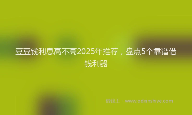 豆豆钱利息高不高2025年推荐，盘点5个靠谱借钱利器
