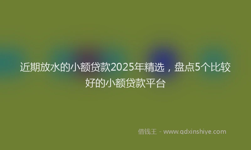 近期放水的小额贷款2025年精选，盘点5个比较好的小额贷款平台