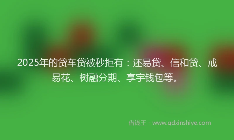 2025年的贷车贷被秒拒有：还易贷、信和贷、戒易花、树融分期、享宇钱包等。