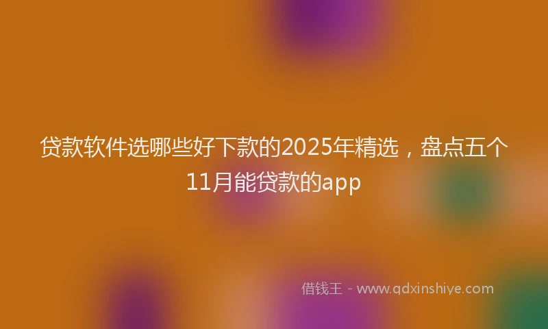 贷款软件选哪些好下款的2025年精选，盘点五个11月能贷款的app