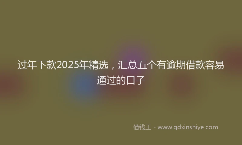 过年下款2025年精选，汇总五个有逾期借款容易通过的口子