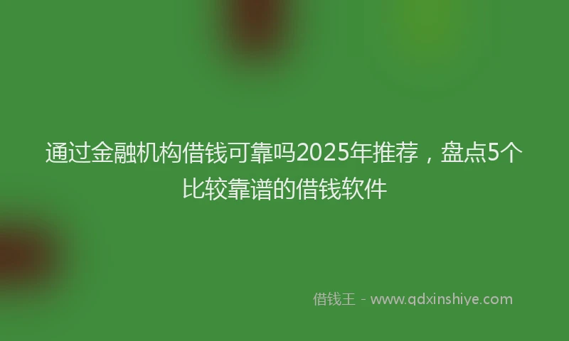通过金融机构借钱可靠吗2025年推荐，盘点5个比较靠谱的借钱软件