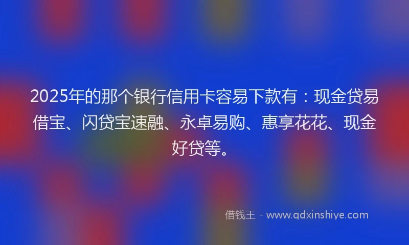 2025年的那个银行信用卡容易下款有：现金贷易借宝、闪贷宝速融、永卓易购、惠享花花、现金好贷等。