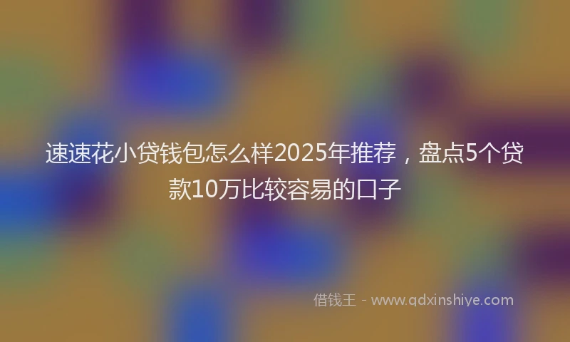 速速花小贷钱包怎么样2025年推荐，盘点5个贷款10万比较容易的口子