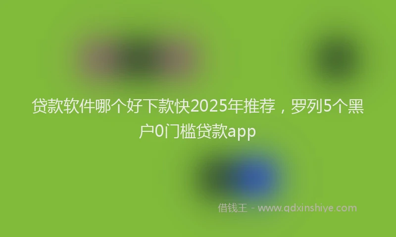 贷款软件哪个好下款快2025年推荐，罗列5个黑户0门槛贷款app
