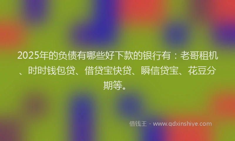 2025年的负债有哪些好下款的银行有：老哥租机、时时钱包贷、借贷宝快贷、瞬信贷宝、花豆分期等。