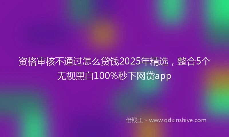 资格审核不通过怎么贷钱2025年精选，整合5个无视黑白100%秒下网贷app
