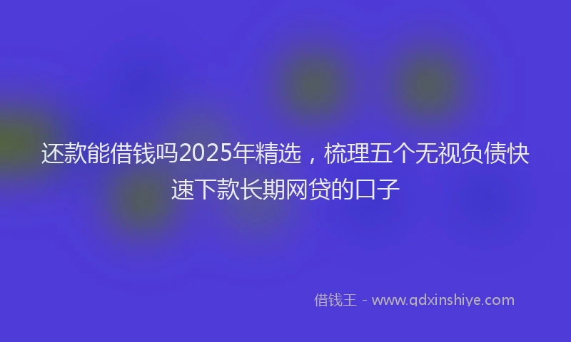 还款能借钱吗2025年精选，梳理五个无视负债快速下款长期网贷的口子